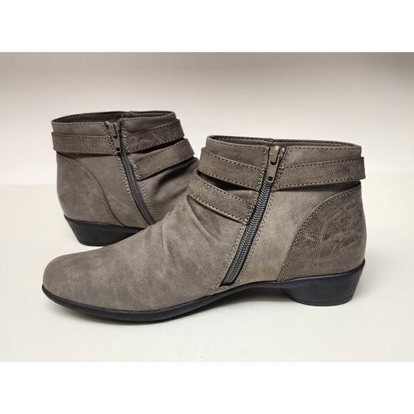 Axxiom Charlotte Faux Leather Gray Ankle Boots Size 8M - Picture 4 of 10